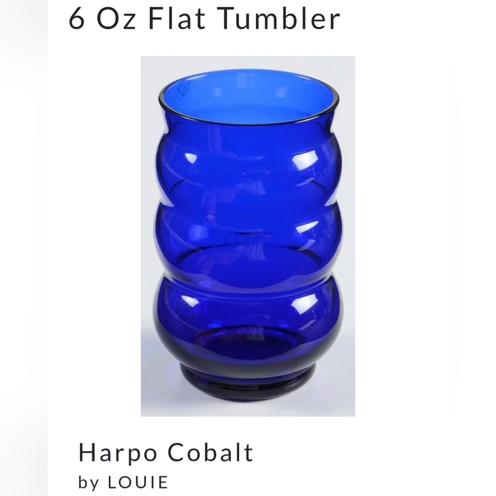1930s "Harpo Cobalt" Ripple Beehive 6oz Tumbler / 3 3/4" Vase by Louie